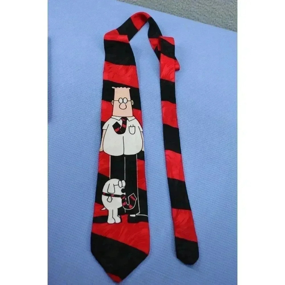 Necktie-Men's Dilbert & Dogbert-100% Silk-56"-RM Style